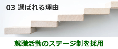 03 選ばれる理由 就職活動のステージ制を採用