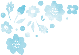 水彩風青い花のイラスト